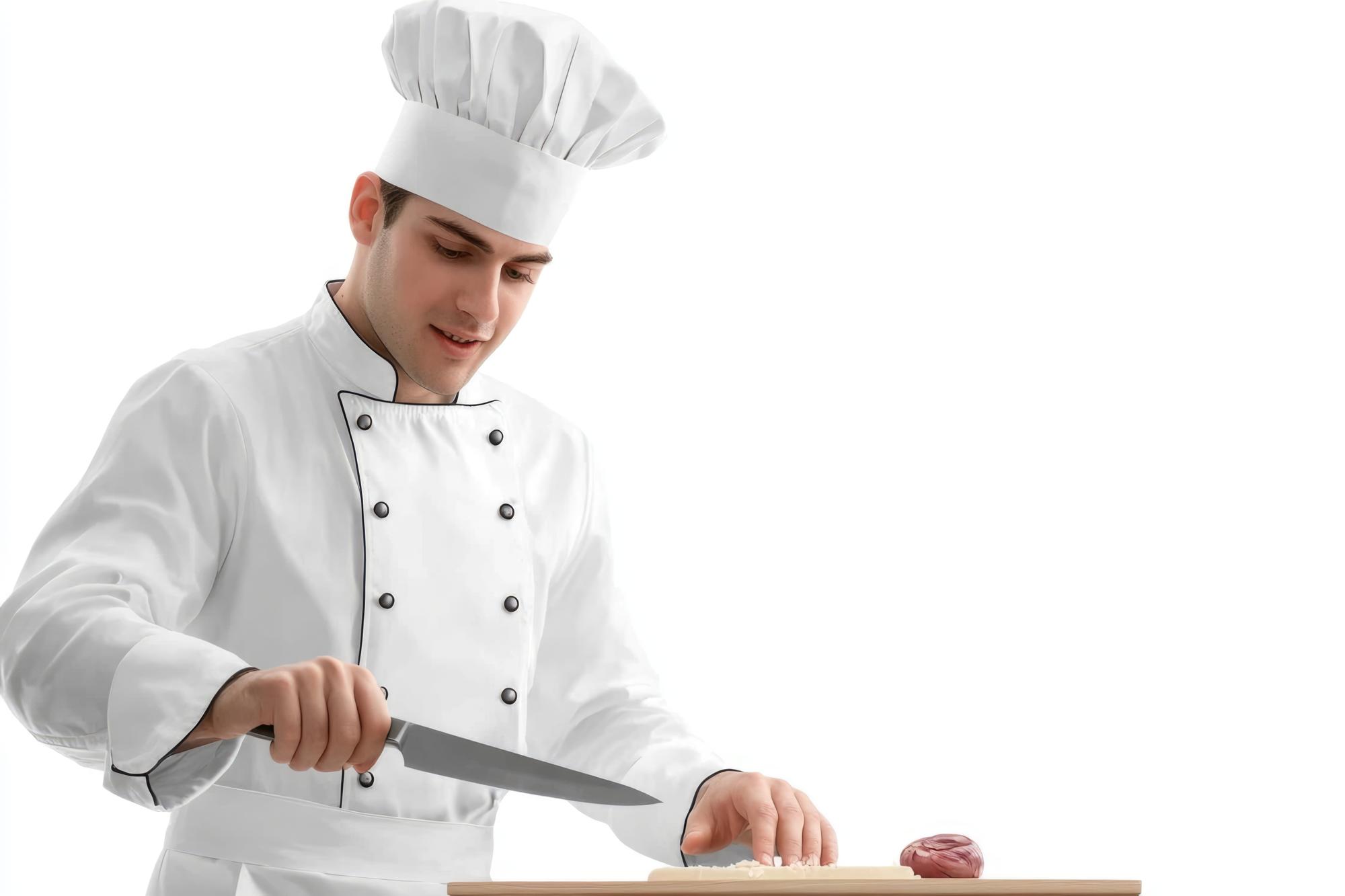 Chef che insegna tecniche di taglio